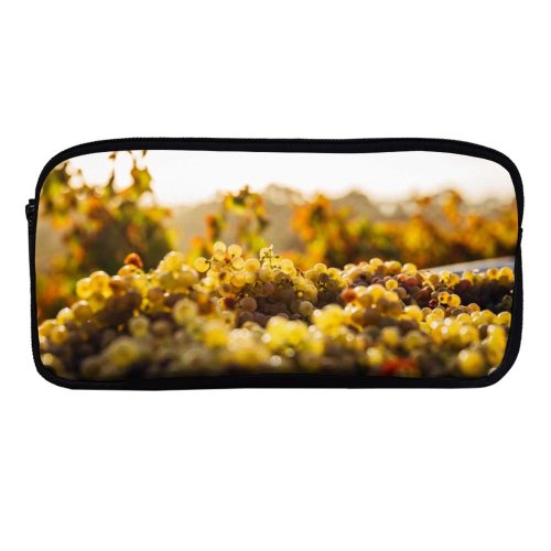 yanfind Pencil Case YHO Images Flora  Vineyard Grapes Wallpapers Sunshine Plant Australia Produce Fruits Gold Zipper Pens Pouch Bag for Student Office School