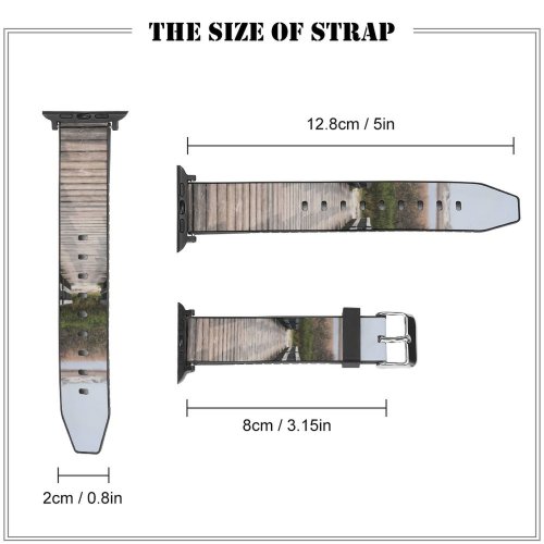yanfind Watch Strap for Apple Watch Walkway Perspective Lake Horizon  Free Railing Walk Staircase Outdoors Wallpapers Compatible with iWatch Series 5 4 3 2 1