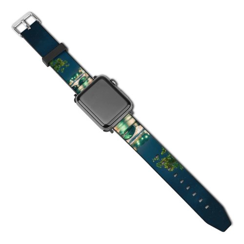 yanfind Watch Strap for Apple Watch Lowe Rehnberg Eiffel  Night Time Glowing Lights Starry Sky Landmark Famous Compatible with iWatch Series 5 4 3 2 1