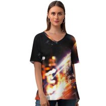 yanfind V Neck T-shirt for Women XioxGraphix Games Battlefield Fan Art Concept Summer Top  Short Sleeve Casual Loose