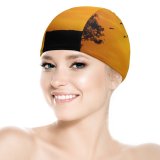 yanfind Swimming Cap Love Couple Silhouette Sky Tree Birds Sunset Romantic Landscape Elastic,suitable for long and short hair