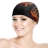 yanfind Swimming Cap Dark Forged Razer Fire Elastic,suitable for long and short hair