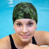 yanfind Swimming Cap Leaves  Drops Dark Plant Droplets Elastic,suitable for long and short hair