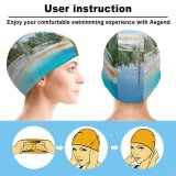 yanfind Swimming Cap Youen California Mudpot Yellowstone National Park Tourist Attraction Trees Landscape Sky Elastic,suitable for long and short hair