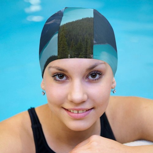 yanfind Swimming Cap Destin Peyto Lake Mountains Turquoise Evening Sunset Elastic,suitable for long and short hair