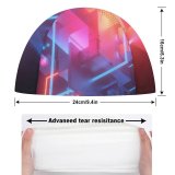 yanfind Swimming Cap Beeple Abstract Cubes Model Neon Elastic,suitable for long and short hair