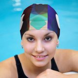 yanfind Swimming Cap Technology WWDC Colorful Gradient Elastic,suitable for long and short hair