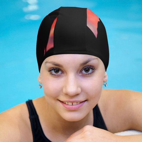 yanfind Swimming Cap Travis Grossen Love Couple Silhouette Sunset Romantic Elastic,suitable for long and short hair