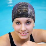 yanfind Swimming Cap Cityscape Hong Kong Night City Lights Elastic,suitable for long and short hair