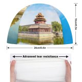 yanfind Swimming Cap Forbidden City Beijing China Imperial Palace Ming Dynasty UNESCO Heritage Reflection Sky Elastic,suitable for long and short hair