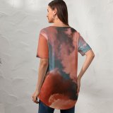 yanfind V Neck T-shirt for Women Cumulus HQ Texture Sky Wallpapers Outdoors Aesthetic Art Pictures Cloud PNG Summer Top  Short Sleeve Casual Loose
