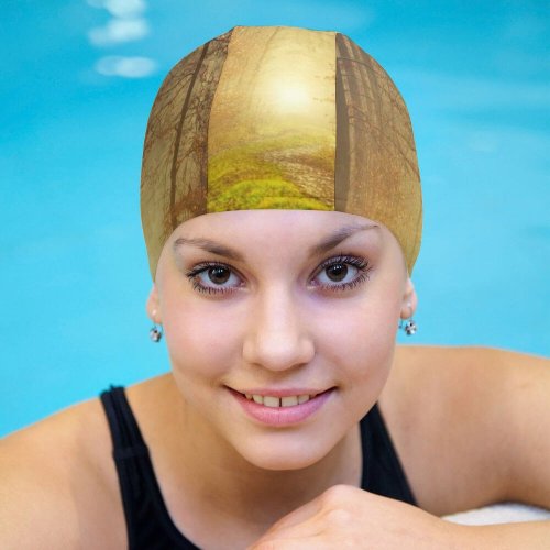 yanfind Swimming Cap Johannes Plenio Forest Autumn Light Atmosphere Fall Daytime Elastic,suitable for long and short hair