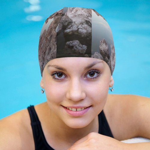 yanfind Swimming Cap Sven Muller Mono Lake Rocky Shore Sunset Dusk Elastic,suitable for long and short hair