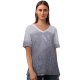 yanfind V Neck T-shirt for Women Snow Mountain Winter Landscape Grey Christmas Sky Tree Atmospheric Freezing Storm Frost Summer Top  Short Sleeve Casual Loose