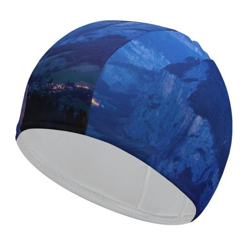 yanfind Swimming Cap Dominic Kamp Lauterbrunnen Valley Rivendell Mountains Landscape Elastic,suitable for long and short hair