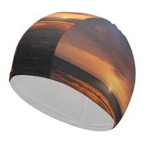 yanfind Swimming Cap Sunset Landscape Dusk Elastic,suitable for long and short hair