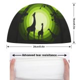 yanfind Swimming Cap Suryapraveen Dark Minimal Giraffe Cubs Silhouette Forest Elastic,suitable for long and short hair