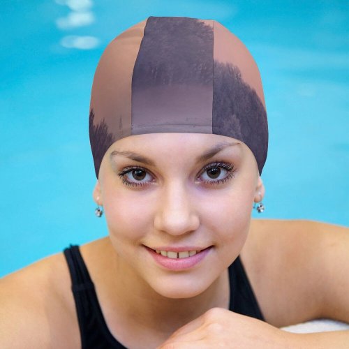 yanfind Swimming Cap Johannes Plenio Winter Morning Foggy  Landscape Elastic,suitable for long and short hair