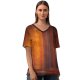 yanfind V Neck T-shirt for Women Hmetosche Autumn Forest Pathway Fallen Leaves Sunset Landscape Trees Woods Summer Top  Short Sleeve Casual Loose