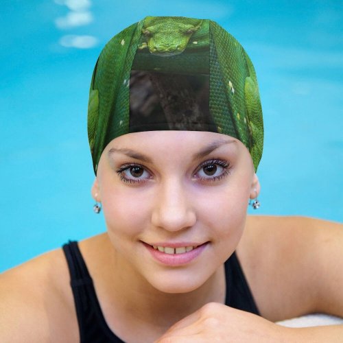 yanfind Swimming Cap  Snake Tree Branch Reptile  Snake Forest Closeup Elastic,suitable for long and short hair
