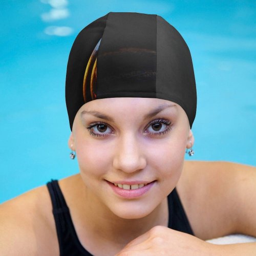 yanfind Swimming Cap Celebrations Halloween Pumpkin Scary Dark Glowing Elastic,suitable for long and short hair