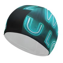 yanfind Swimming Cap Dark Quotes Do What You Love Neon Glowing Light Inspirational Elastic,suitable for long and short hair