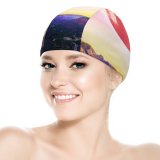yanfind Swimming Cap Jessica   Valley Purple Sky Cracked Daytime Surreal Scenery Elastic,suitable for long and short hair