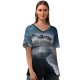 yanfind V Neck T-shirt for Women Vestrahorn Mountain Stokksnes Beach Icelandic Coast Snow Covered Evening Dark Mountains Iceland Summer Top  Short Sleeve Casual Loose
