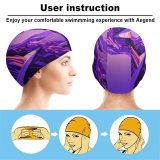 yanfind Swimming Cap Coastline  Pass Road  Sunset Scenery MacOS Big Sur IOS Elastic,suitable for long and short hair