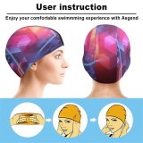 yanfind Swimming Cap Beeple Abstract Cubes Model Neon Elastic,suitable for long and short hair