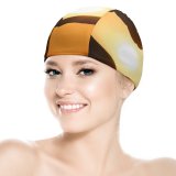 yanfind Swimming Cap Love Sunset Silhouette Heart Hands Together Valentine&# ;s Sunburst Gold Elastic,suitable for long and short hair