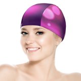 yanfind Swimming Cap Abstract Bokeh Purple Sparkles Elastic,suitable for long and short hair