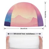 yanfind Swimming Cap Coyle Valley Landscape Mountains Gradient Colorful Scenery Layers Panorama Elastic,suitable for long and short hair