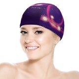 yanfind Swimming Cap Celebrations Year Happy Fireworks Dark Elastic,suitable for long and short hair