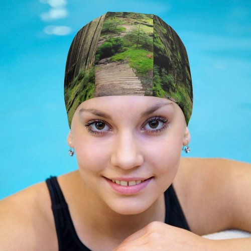 yanfind Swimming Cap Saxon Switzerland National Park Forest Light Elastic,suitable for long and short hair