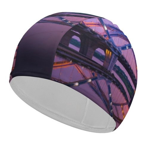 yanfind Swimming Cap Quang Anh Ta   Sunset Dawn Reflection Arch  Hàn River Elastic,suitable for long and short hair