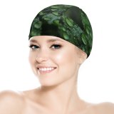 yanfind Swimming Cap Leaves  Drops Dark Plant Droplets Elastic,suitable for long and short hair