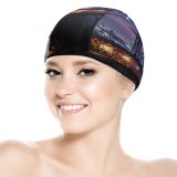 yanfind Swimming Cap Zac Ong Williamsburg  Suspension  York City City Lights Night Cityscape Elastic,suitable for long and short hair