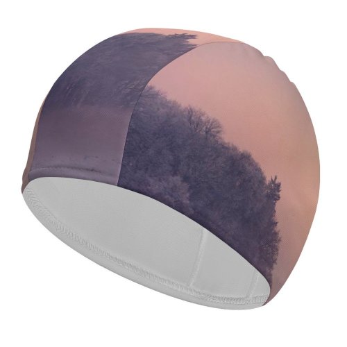 yanfind Swimming Cap Johannes Plenio Winter Morning Foggy  Landscape Elastic,suitable for long and short hair
