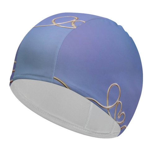 yanfind Swimming Cap Love Heart Golden Letters Bokeh Elastic,suitable for long and short hair