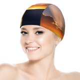 yanfind Swimming Cap Sunset Hills  Rays Clouds Elastic,suitable for long and short hair