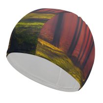 yanfind Swimming Cap Hmetosche  Rays Forest Grass Woods Tall Trees Sunny Elastic,suitable for long and short hair