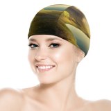 yanfind Swimming Cap Dorothe Landscape Sunset Mountains Lake Reflection Clear Sky Elastic,suitable for long and short hair