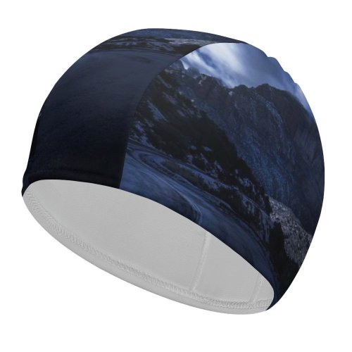 yanfind Swimming Cap Daniel Olah Zion National Park Road Night Rocks Dark Elastic,suitable for long and short hair