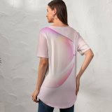 yanfind V Neck T-shirt for Women Abstract Gradients Galaxy Note Bubble Android Summer Top  Short Sleeve Casual Loose