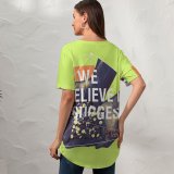 yanfind V Neck T-shirt for Women Quotes Believe Suggestion Regret Summer Top  Short Sleeve Casual Loose