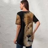 yanfind V Neck T-shirt for Women Mac OS X Lion Lion Summer Top  Short Sleeve Casual Loose