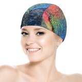 yanfind Swimming Cap Sharon McCutcheon Love Heart Rainbow Colorful Chalk Elastic,suitable for long and short hair
