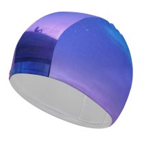 yanfind Swimming Cap RicoDZ Fantasy Girl Rooftop Sky Home Dream Whale Starry Night Purple Elastic,suitable for long and short hair