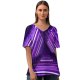 yanfind V Neck T-shirt for Women Sandro Katalina Architecture Neon Triangle Purple Light Look Geometrical Indoor Lights Glowing Summer Top  Short Sleeve Casual Loose